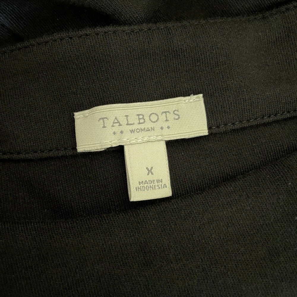 Talbots X Plus Women's Black Shift Dress Eyelet Ruffle Short Sleeve - Picture 6 of 7